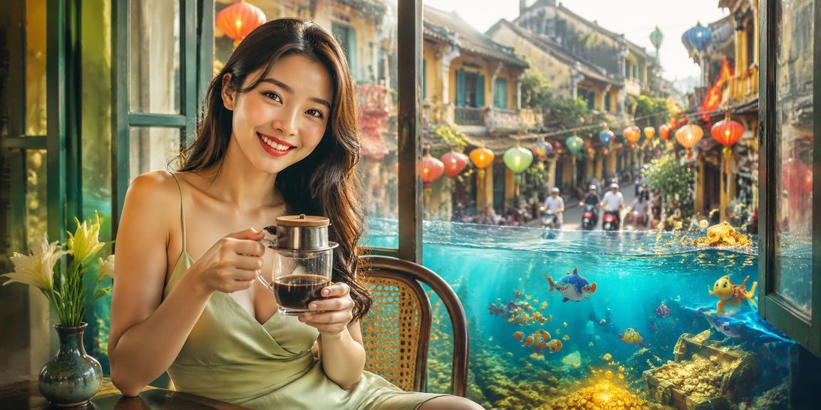 Người dùng Hà Nội thưởng thức cà phê và truy cập trang cá cược p600