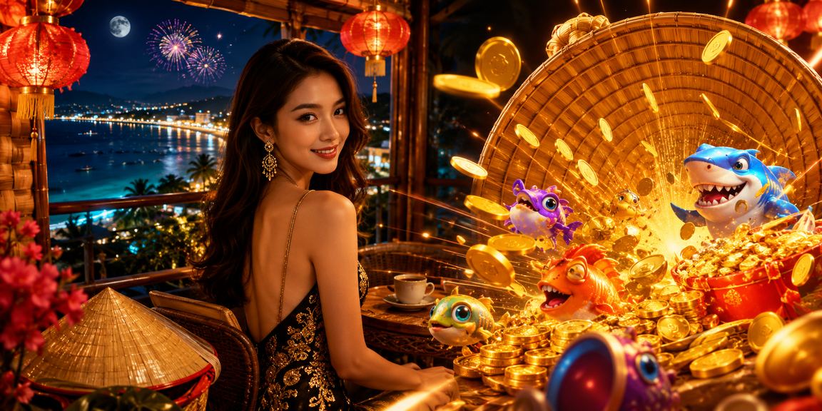 Người phụ nữ đội nón lá tại Phú Quốc thư giãn và tham gia trò chơi trực tuyến một cách cân bằng